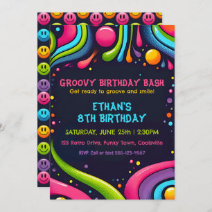 Groovy Birthday Bash Invitation