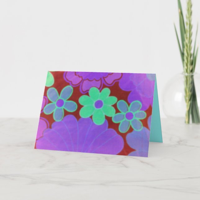 Groovy Birthday Greeting Card-Retro Card (Front)