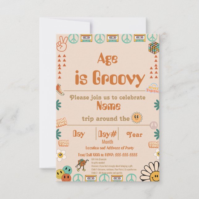 Groovy Birthday Invitation (Front)
