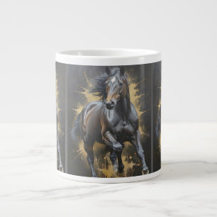 groovy black horse large coffee mug