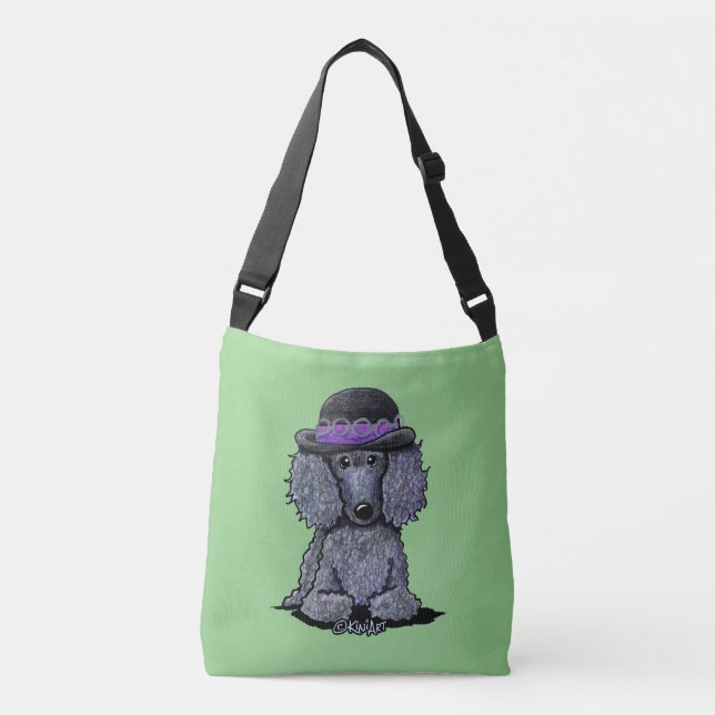 Groovy Black Poodle Crossbody Bag (Front)
