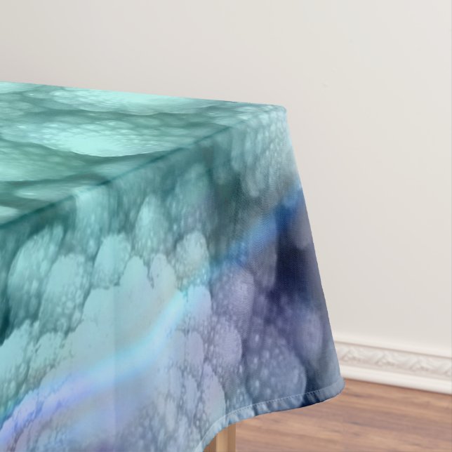 Groovy  Blue  Colourful Cotton Tablecloth (In Situ)