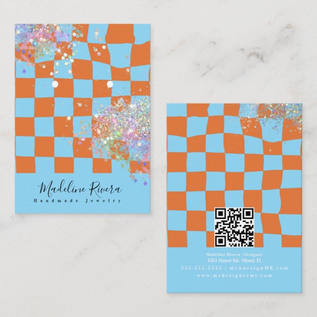 Groovy Blue Earring Display Card (Front/Back)