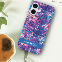 Groovy Blue & Purple Disco Ball Personalized