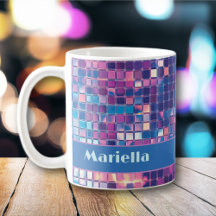 Groovy Blue & Purple Disco Ball Personalized