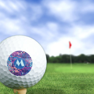 Groovy Blue & Purple Disco Ball Personalized Golf