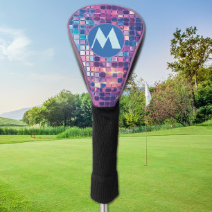 Groovy Blue & Purple Disco Ball Personalized Golf Head Cover