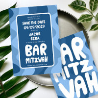 Groovy Blue Waves Custom Bat Bar Bnai Mitzvah
