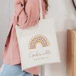 GROOVY Bohemian Rainbow Bridesmaid Tote Bag<br><div class="desc">The Groovy Bohemian Collection - a unique and eye-catching collection that blends retro florals and rainbow with a neutral and earthy palette, bringing a touch of the hippie 70's style. This collection is perfect for those who appreciate the beauty of nature and the free-spirited bohemian lifestyle. This collection is both...</div>