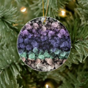 Groovy Boho Bubbles Eclectic Uingender Pride Flag Ceramic Ornament