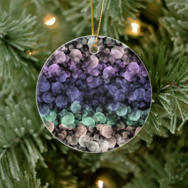 Groovy Boho Bubbles Eclectic Uingender Pride Flag Ceramic Ornament (Tree)