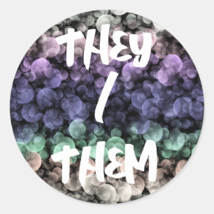 Groovy Boho Bubbles Eclectic Uingender Pride Flag Classic Round Sticker