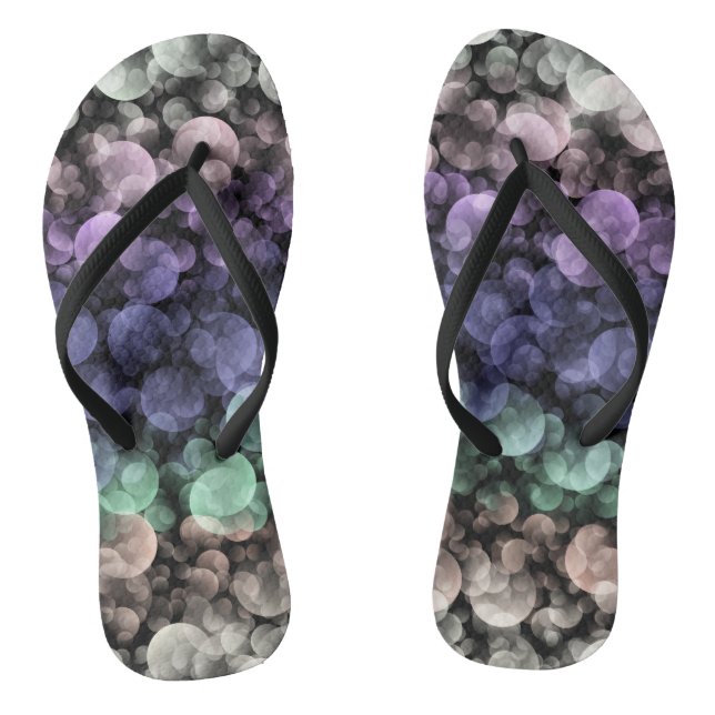 Groovy Boho Bubbles Eclectic Uingender Pride Flag Flip Flops (Footbed)