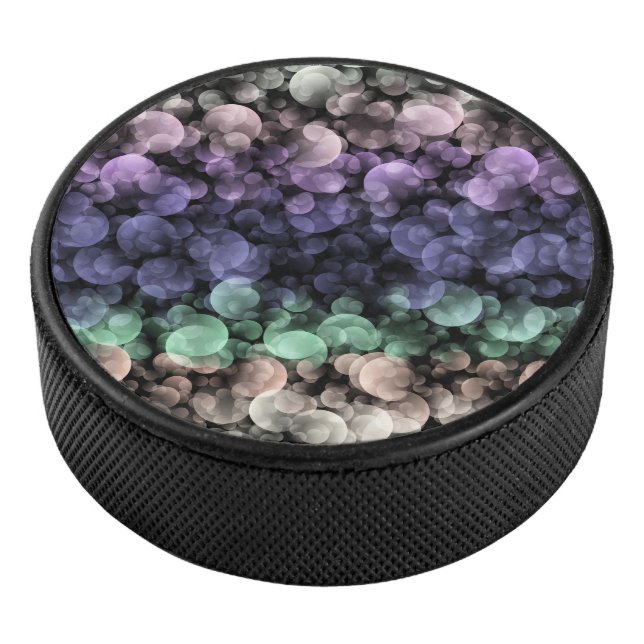 Groovy Boho Bubbles Eclectic Uingender Pride Flag Hockey Puck (3/4)