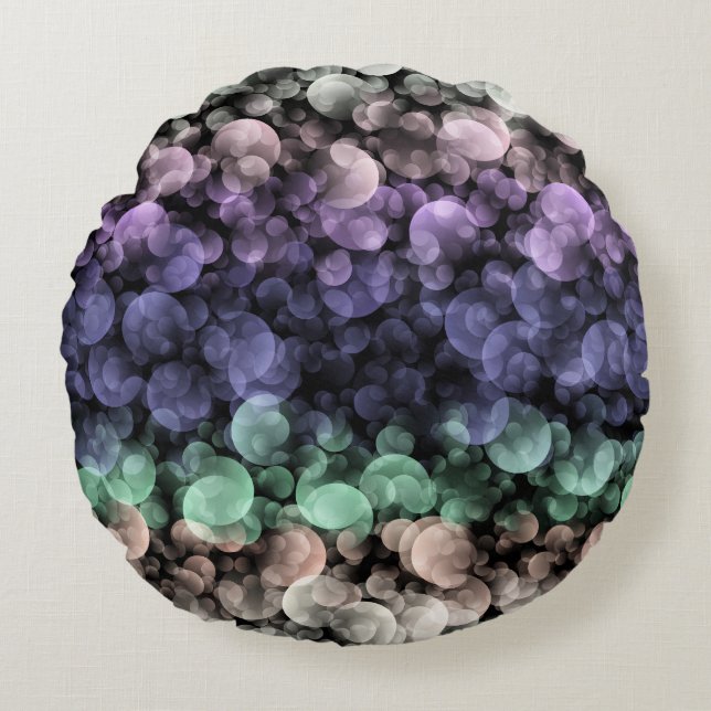 Groovy Boho Bubbles Eclectic Uingender Pride Flag Round Pillow (Front)