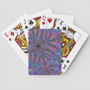 Groovy Boho Colourful Jewel Tone Fractal Art Playing Cards