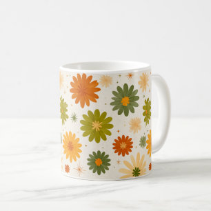 Groovy Boho Flower Power Ceramic Cup