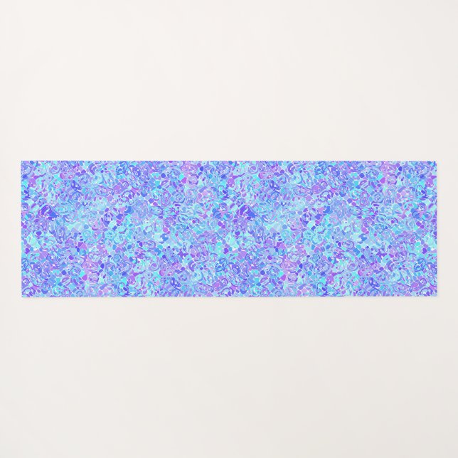Groovy Boho Funky Quirky Abstract Blob Mosaic Yoga Mat (Back (Horizontal))