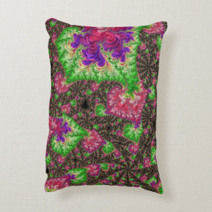 Groovy Boho Hippie Funky Spiral Fractal Art Accent Pillow