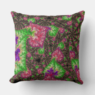 Groovy Boho Hippie Funky Spiral Fractal Art Throw Pillow