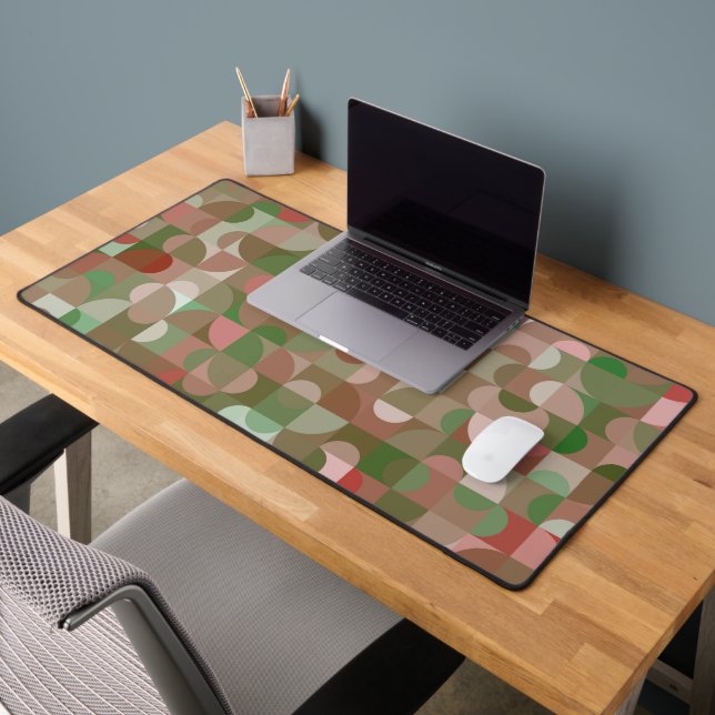 Groovy Boho Mod Retro Geometric Christmas Desk Mat (Office 2)