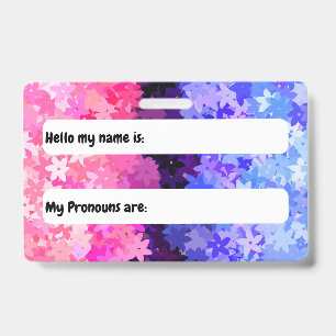 Groovy Boho Quirky Retro Floral Omnisexual Pride Badge