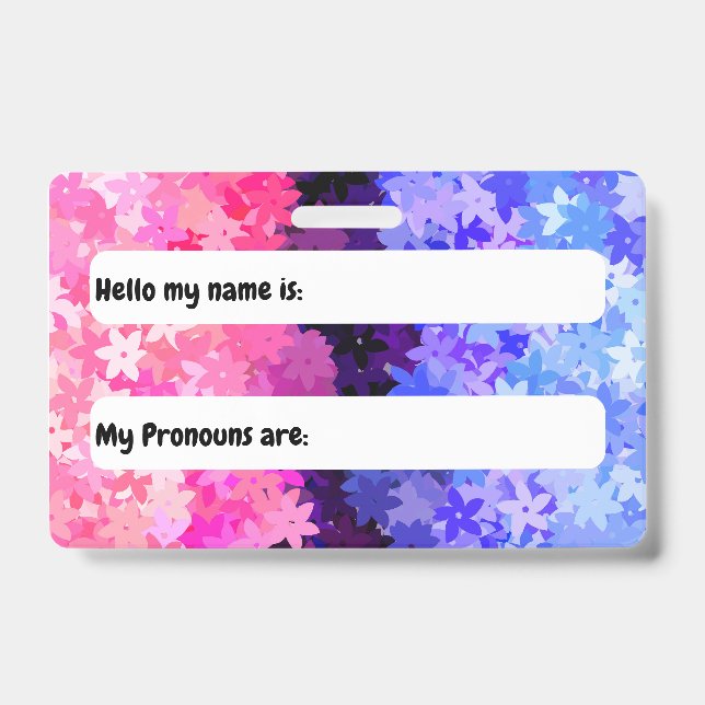 Groovy Boho Quirky Retro Floral Omnisexual Pride Badge (Front)