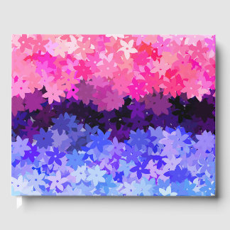 Groovy Boho Quirky Retro Floral Omnisexual Pride Guest Book