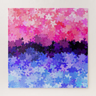 Groovy Boho Quirky Retro Floral Omnisexual Pride Jigsaw Puzzle