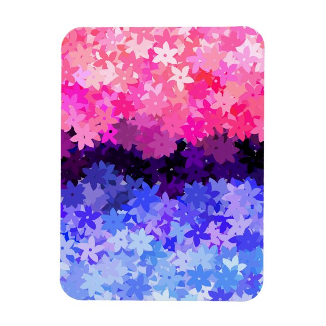 Groovy Boho Quirky Retro Floral Omnisexual Pride Magnet (Vertical)