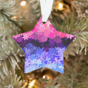 Groovy Boho Quirky Retro Floral Omnisexual Pride Ornament