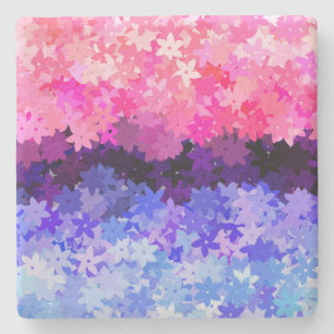 Groovy Boho Quirky Retro Floral Omnisexual Pride Stone Coaster