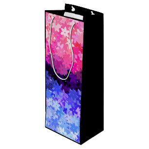 Groovy Boho Quirky Retro Floral Omnisexual Pride Wine Gift Bag