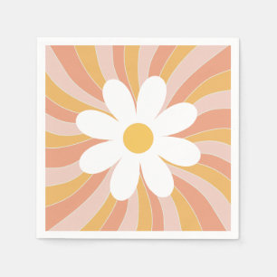 Groovy Boho Retro Daisy Sunshine Napkin