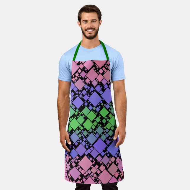 Groovy Boho Retro Mod Geometric Trigender Pride Apron (Worn)