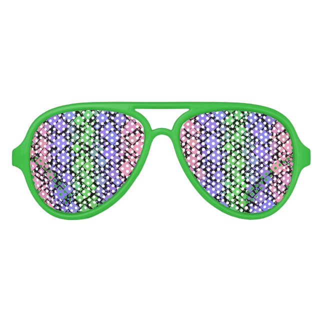 Groovy Boho Retro Mod Geometric Trigender Pride Aviator Sunglasses (Front)