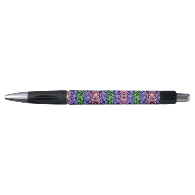 Groovy Boho Retro Mod Geometric Trigender Pride Pen (Front)