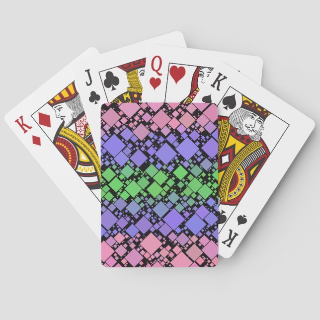 Groovy Boho Retro Mod Geometric Trigender Pride Playing Cards (Back)