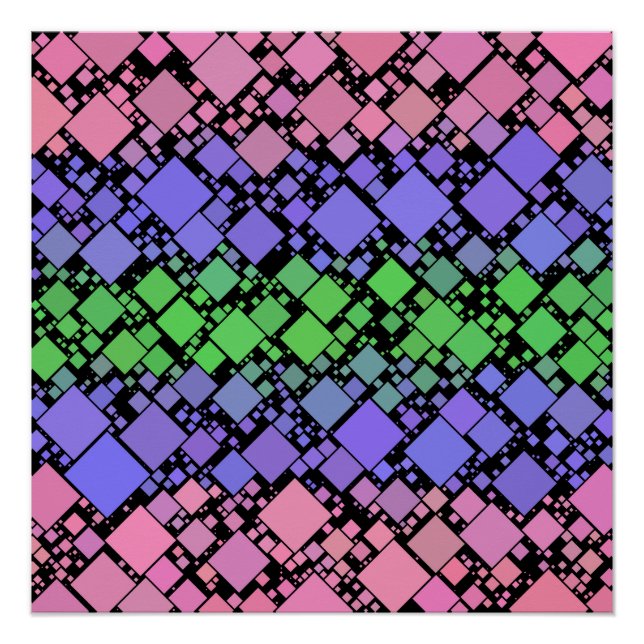 Groovy Boho Retro Mod Geometric Trigender Pride Poster (Front)