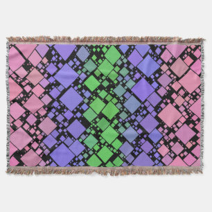Groovy Boho Retro Mod Geometric Trigender Pride Throw Blanket
