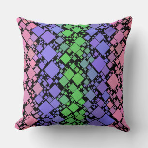 Groovy Boho Retro Mod Geometric Trigender Pride Throw Pillow