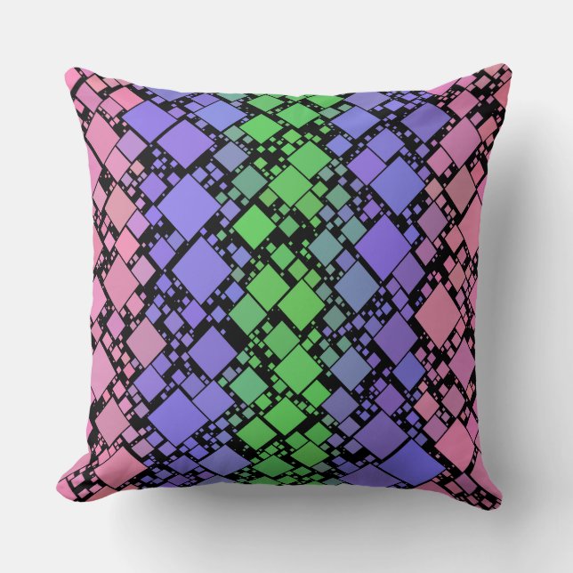 Groovy Boho Retro Mod Geometric Trigender Pride Throw Pillow (Front)
