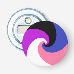 Groovy Boho Spiral Abstract Genderfluid Pride Flag Bottle Opener
