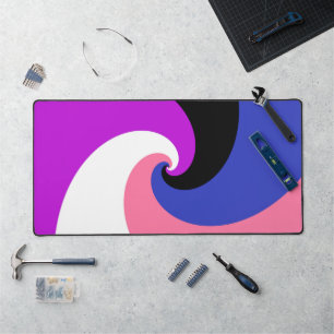 Groovy Boho Spiral Abstract Genderfluid Pride Flag Desk Mat