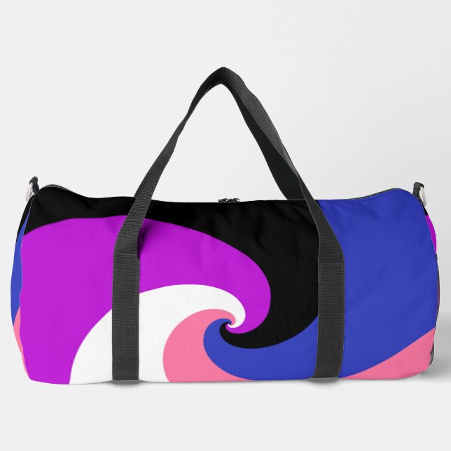 Groovy Boho Spiral Abstract Genderfluid Pride Flag Duffle Bag (Front)