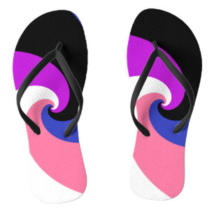 Groovy Boho Spiral Abstract Genderfluid Pride Flag Flip Flops