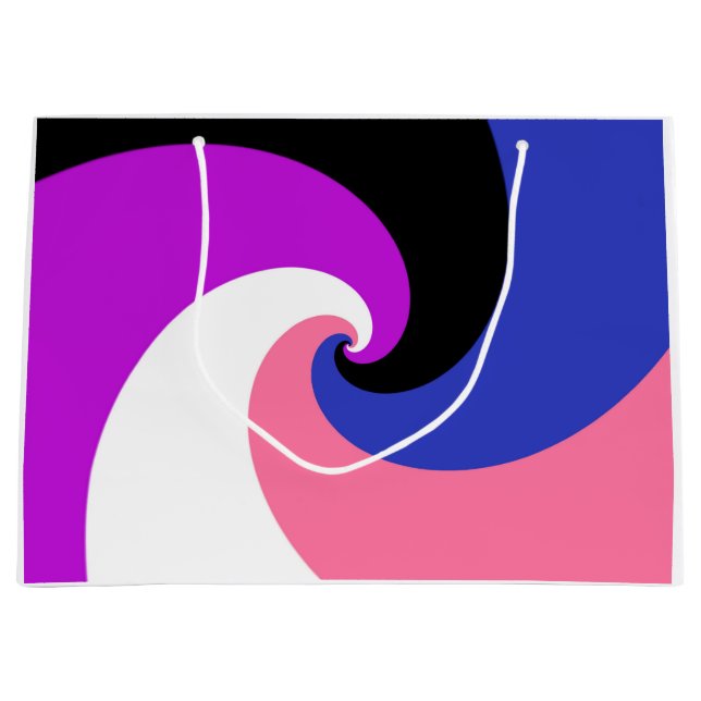 Groovy Boho Spiral Abstract Genderfluid Pride Flag Large Gift Bag (Front)