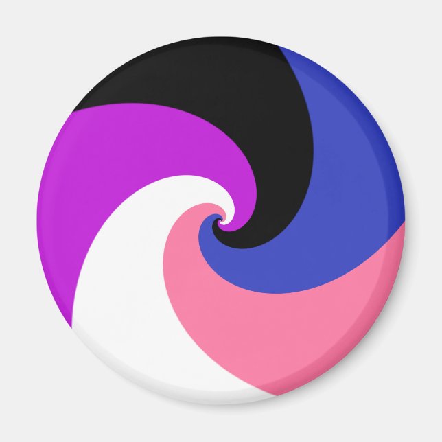 Groovy Boho Spiral Abstract Genderfluid Pride Flag Magnet (Front)