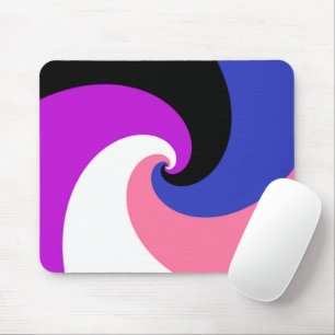 Groovy Boho Spiral Abstract Genderfluid Pride Flag Mouse Pad