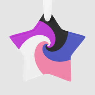 Groovy Boho Spiral Abstract Genderfluid Pride Flag Ornament